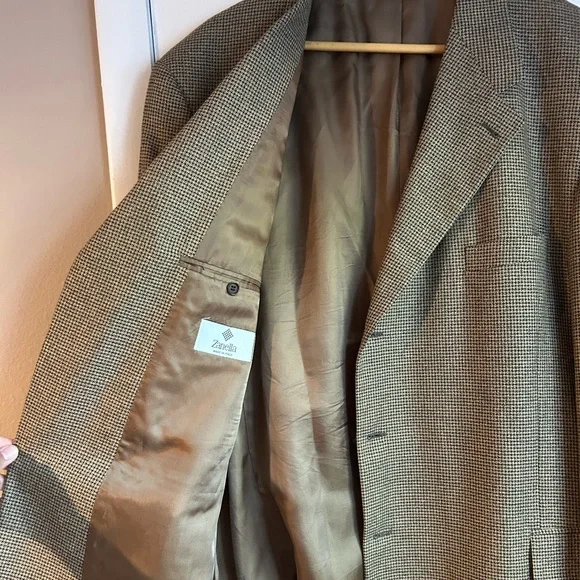 Zanella Men's Blazer in Brown and Black Check, BIG & TALL Sports Coat - Picture 5 of 12